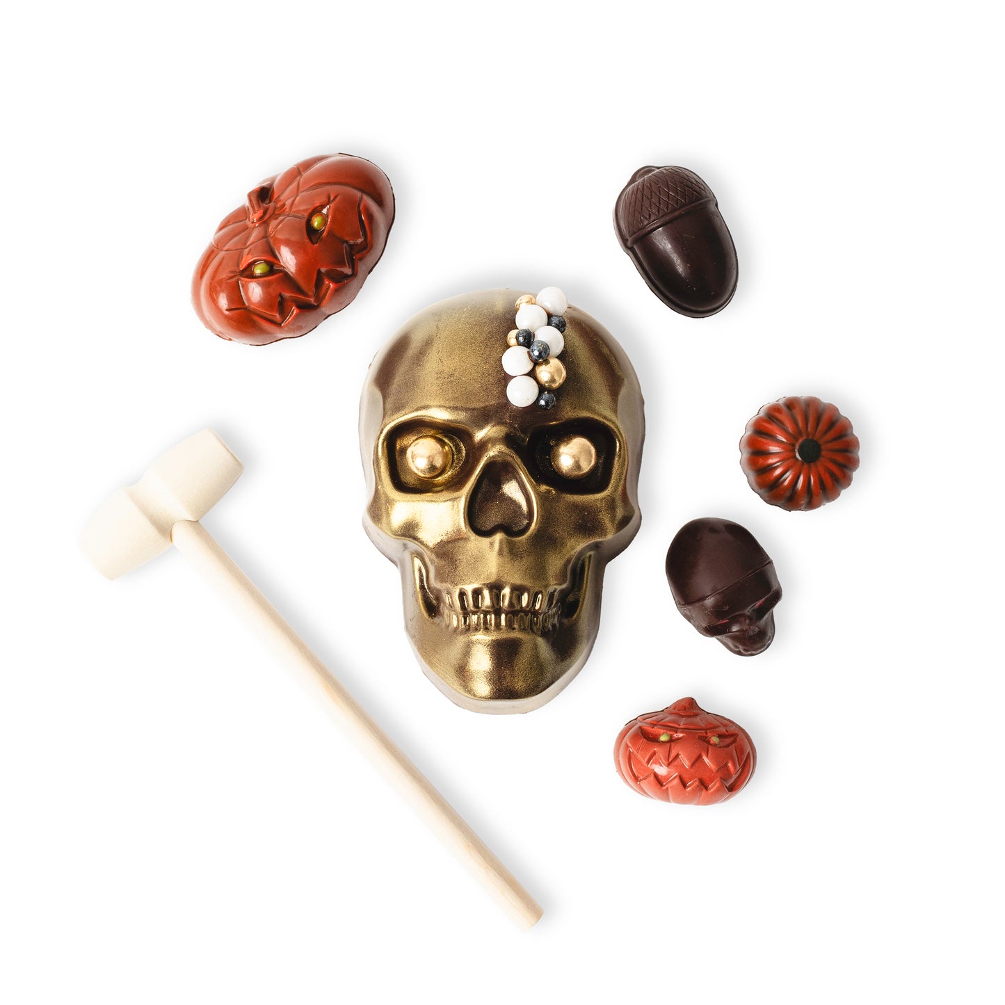 Gold Dark Chocolate Smash Skull