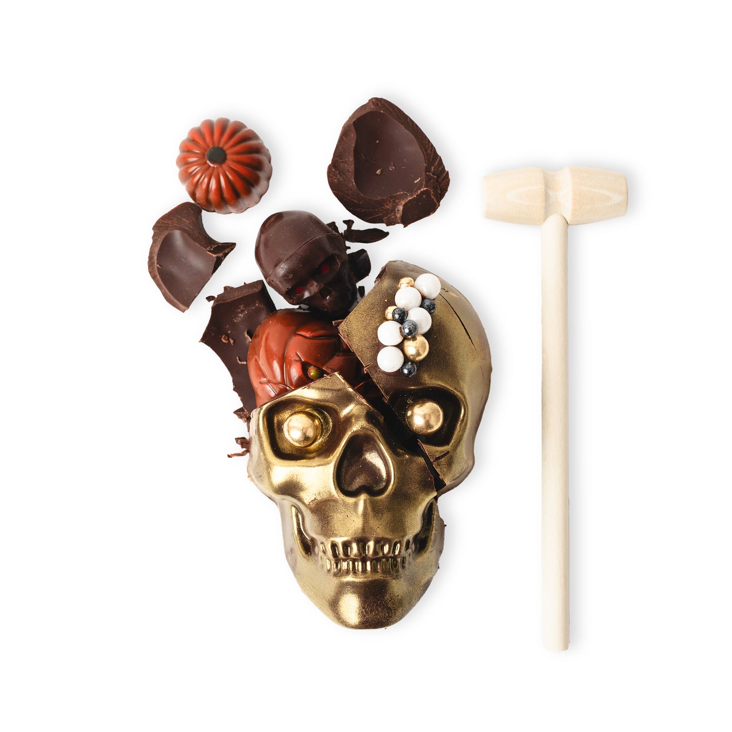 Gold Dark Chocolate Smash Skull