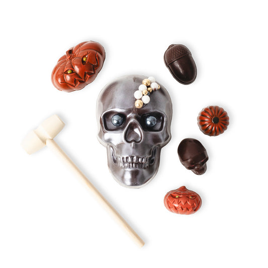 Silver Dark Chocolate Smash Skull